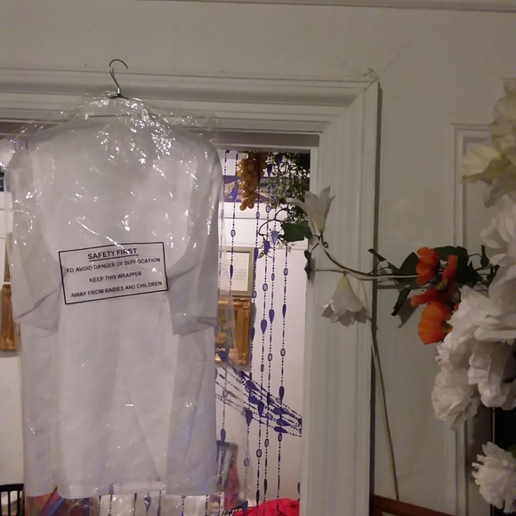 5 ADORABLE  SIMON JERSEY WOMEN (SIZE 24)WHITE BUTTON DOWN SHIRT $40 EACH - Picture 2 of 3